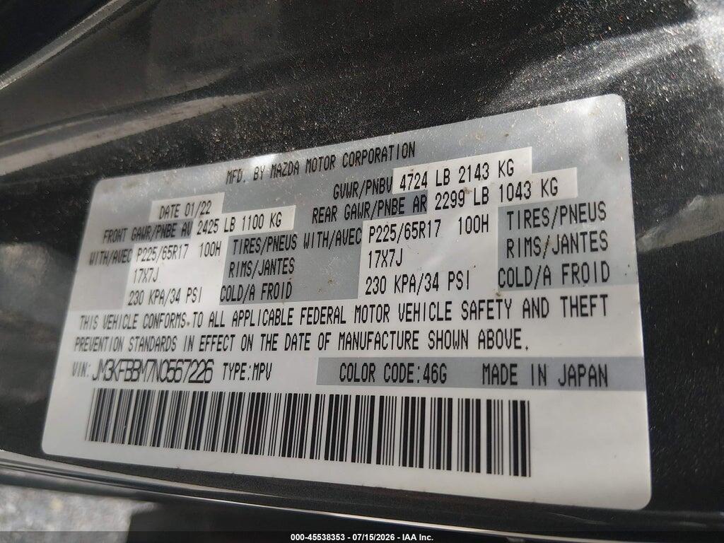 JM3KFBBM7N0567226 2022 MAZDA CX-5 photo no. 9
