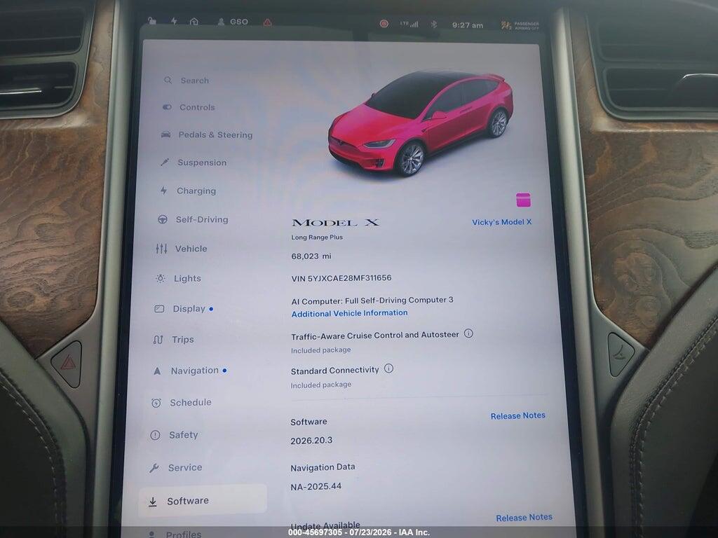 5YJXCAE28MF311656 2021 TESLA MODEL X photo no. 7