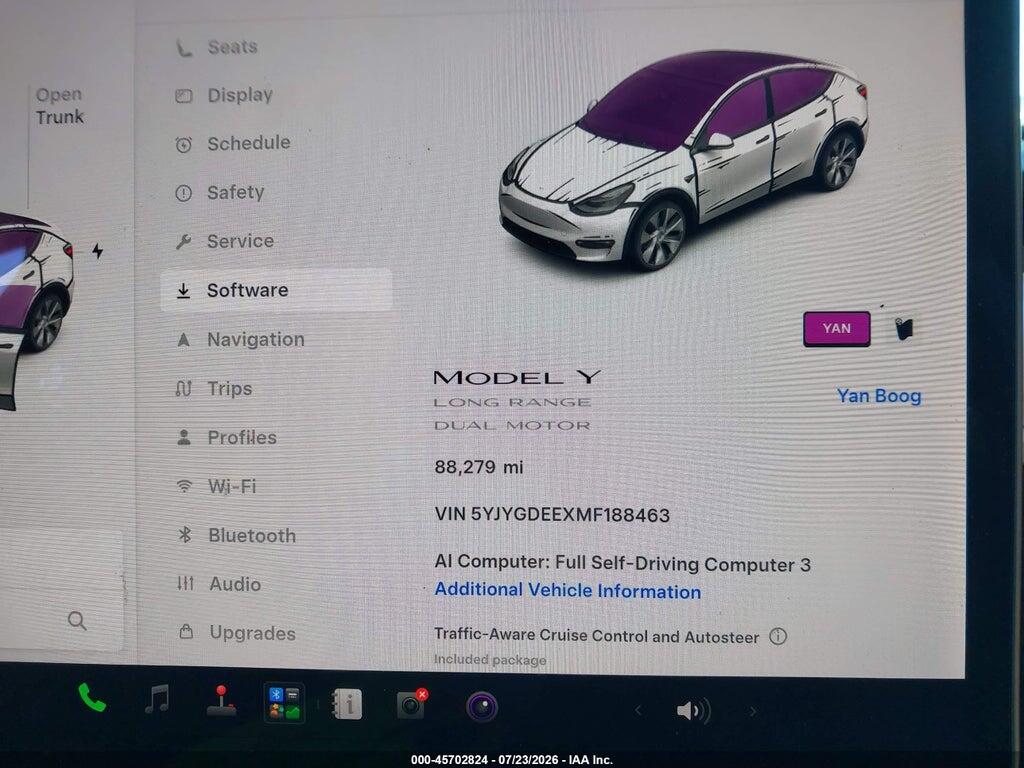5YJYGDEEXMF188463 2021 TESLA MODEL Y photo no. 7