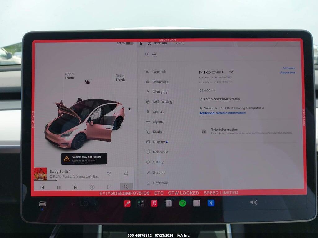 5YJYGDEE8MF075109 2021 TESLA MODEL Y photo no. 7