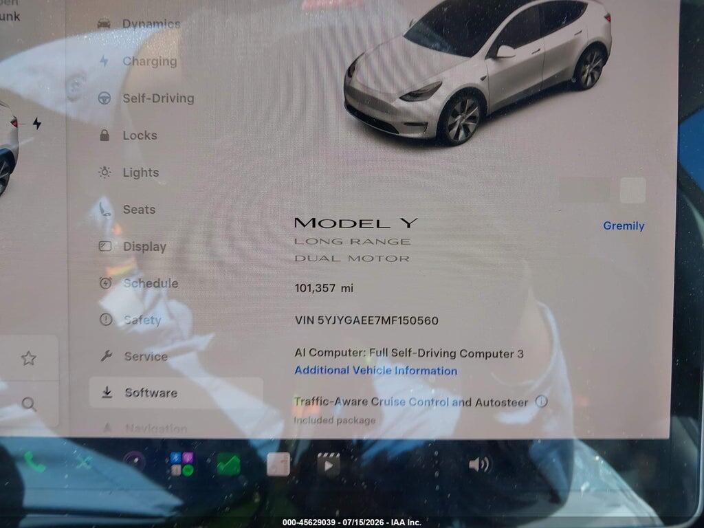 5YJYGAEE7MF150560 2021 TESLA MODEL Y photo no. 7