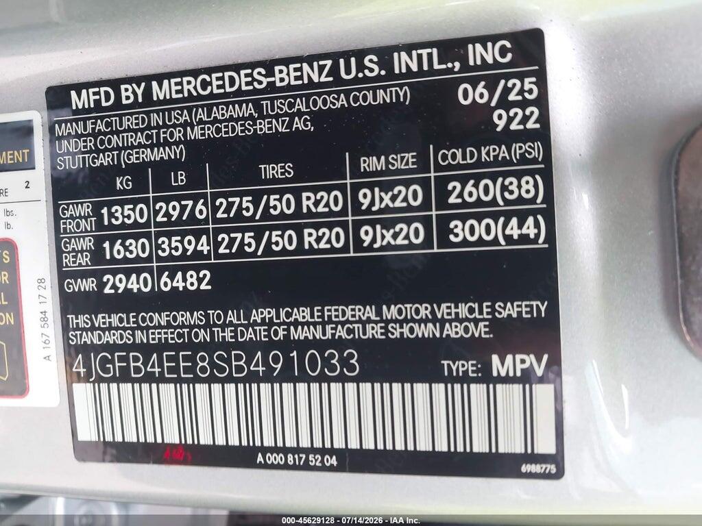 4JGFB4EE8SB491033 2025 MERCEDES-BENZ GLE 350 photo no. 9