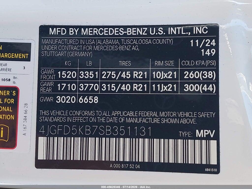 4JGFD5KB7SB351131 2025 MERCEDES-BENZ GLE 450 COUPE photo no. 9