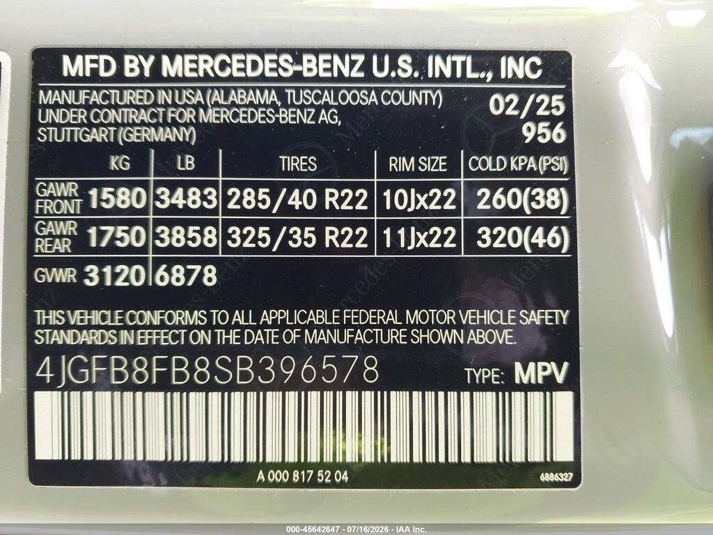 4JGFB8FB8SB396578 2025 MERCEDES-BENZ GLE 580 photo no. 9
