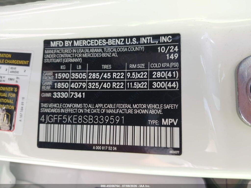 4JGFF5KE8SB339591 2025 MERCEDES-BENZ GLS 450 photo no. 9