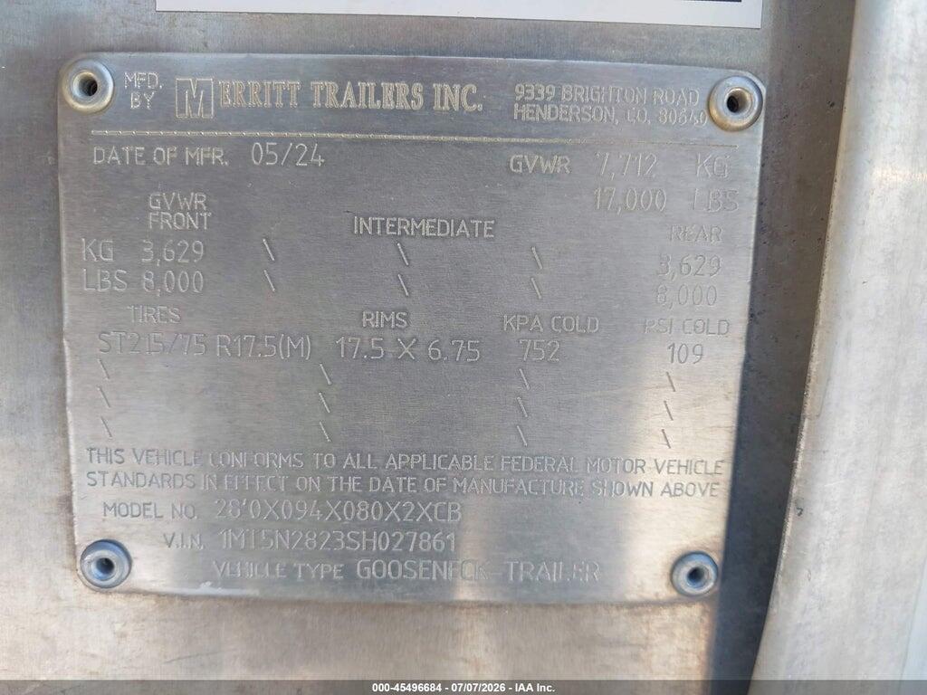 1MT5N2823SH027861 2025 MERRITT EQUIPMENT CO TRAILER photo no. 9