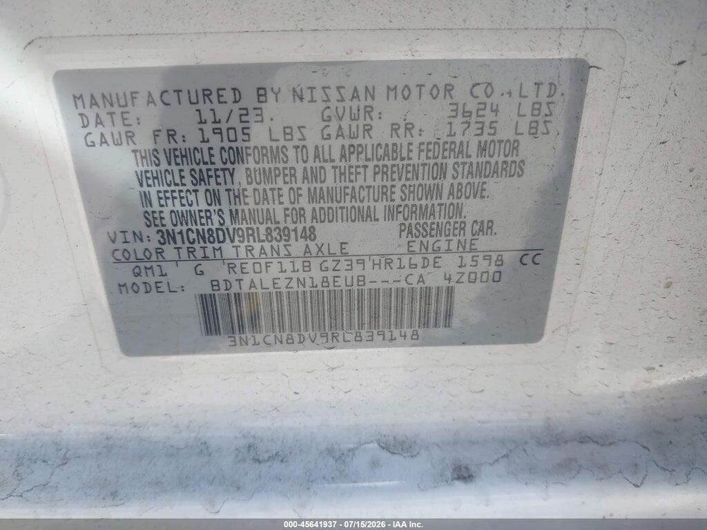 3N1CN8DV9RL839148 2024 NISSAN VERSA photo no. 9