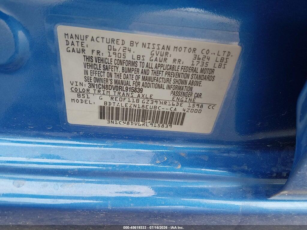3N1CN8DV0RL915839 2024 NISSAN VERSA photo no. 9
