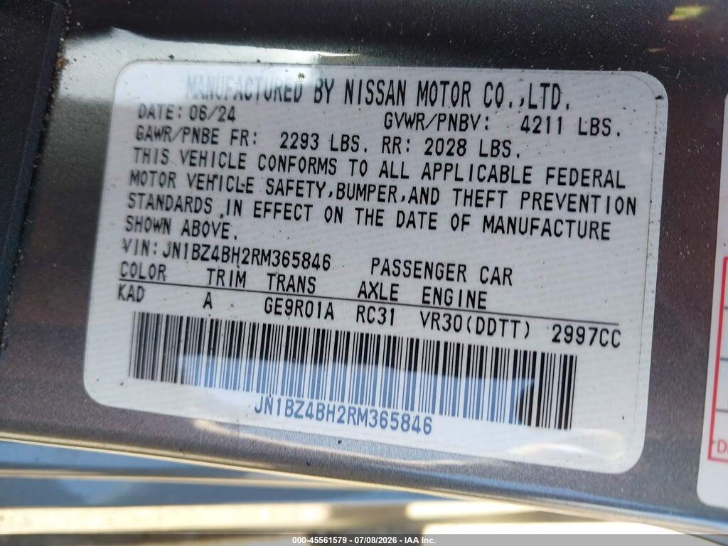 JN1BZ4BH2RM365846 2024 NISSAN Z photo no. 9