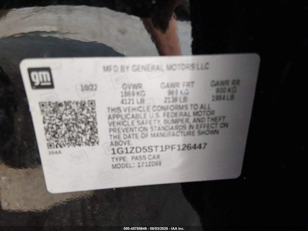 1G1ZD5ST1PF126447 2023 CHEVROLET MALIBU photo no. 9