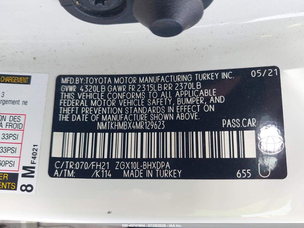 NMTKHMBX4MR129623 2021 TOYOTA C-HR photo no. 9