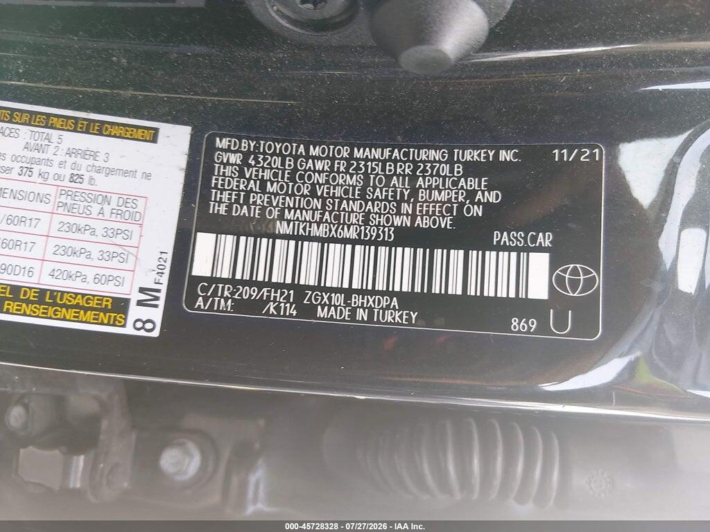 NMTKHMBX6MR139313 2021 TOYOTA C-HR photo no. 9