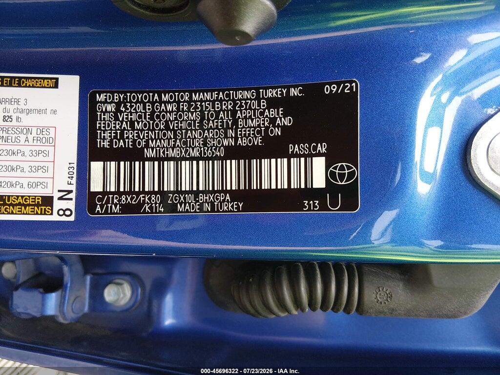 NMTKHMBX2MR136540 2021 TOYOTA C-HR photo no. 9