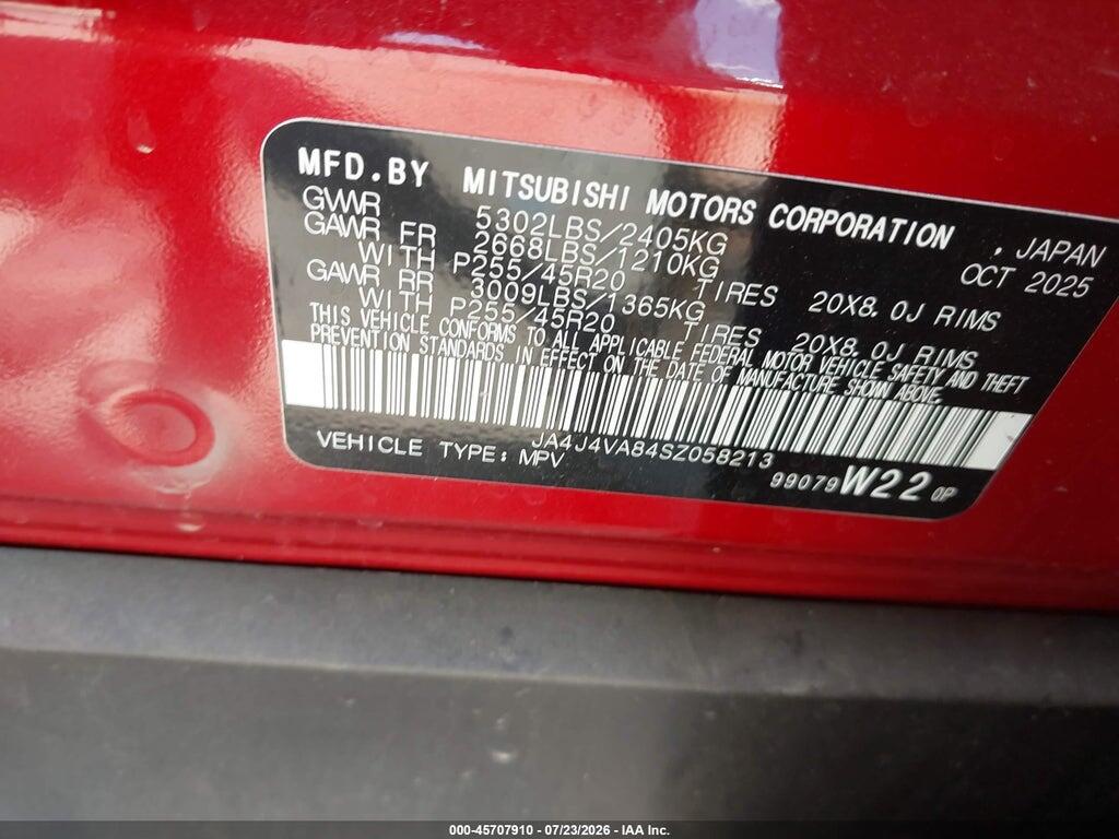 JA4J4VA84SZ058213 2025 MITSUBISHI OUTLANDER photo no. 9