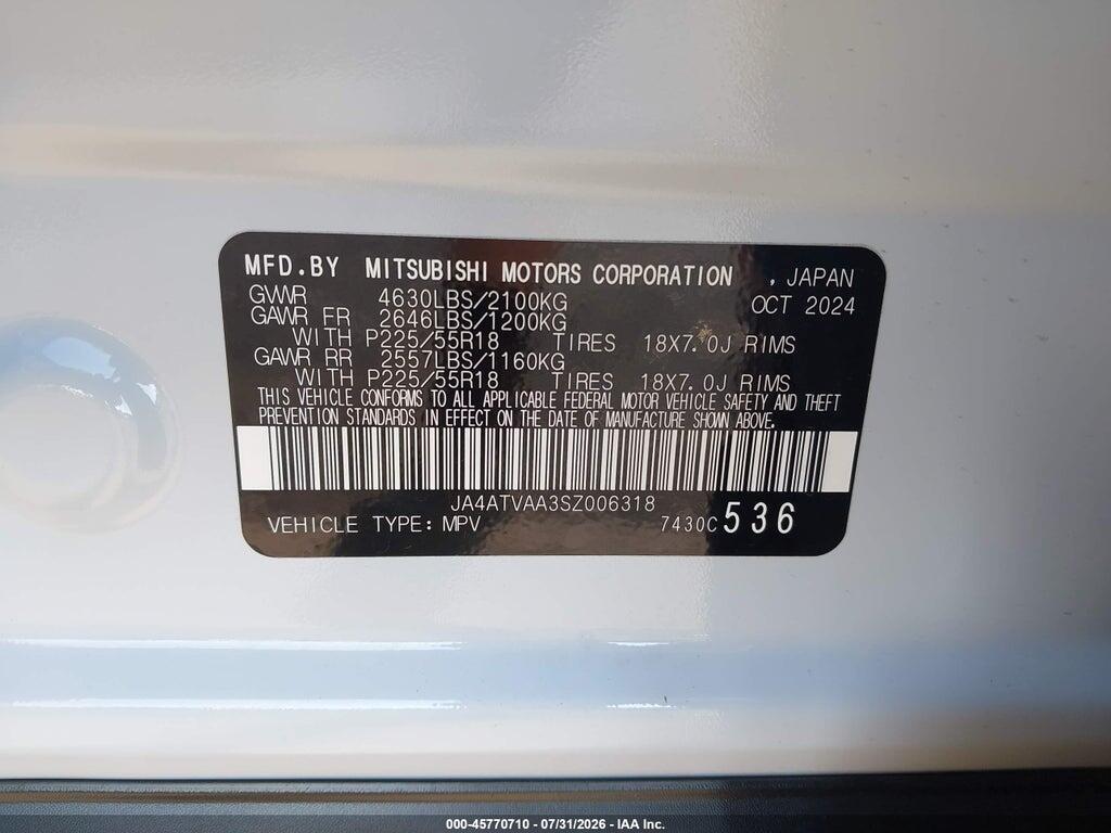 JA4ATVAA3SZ006318 2025 MITSUBISHI ECLIPSE CROSS photo no. 9