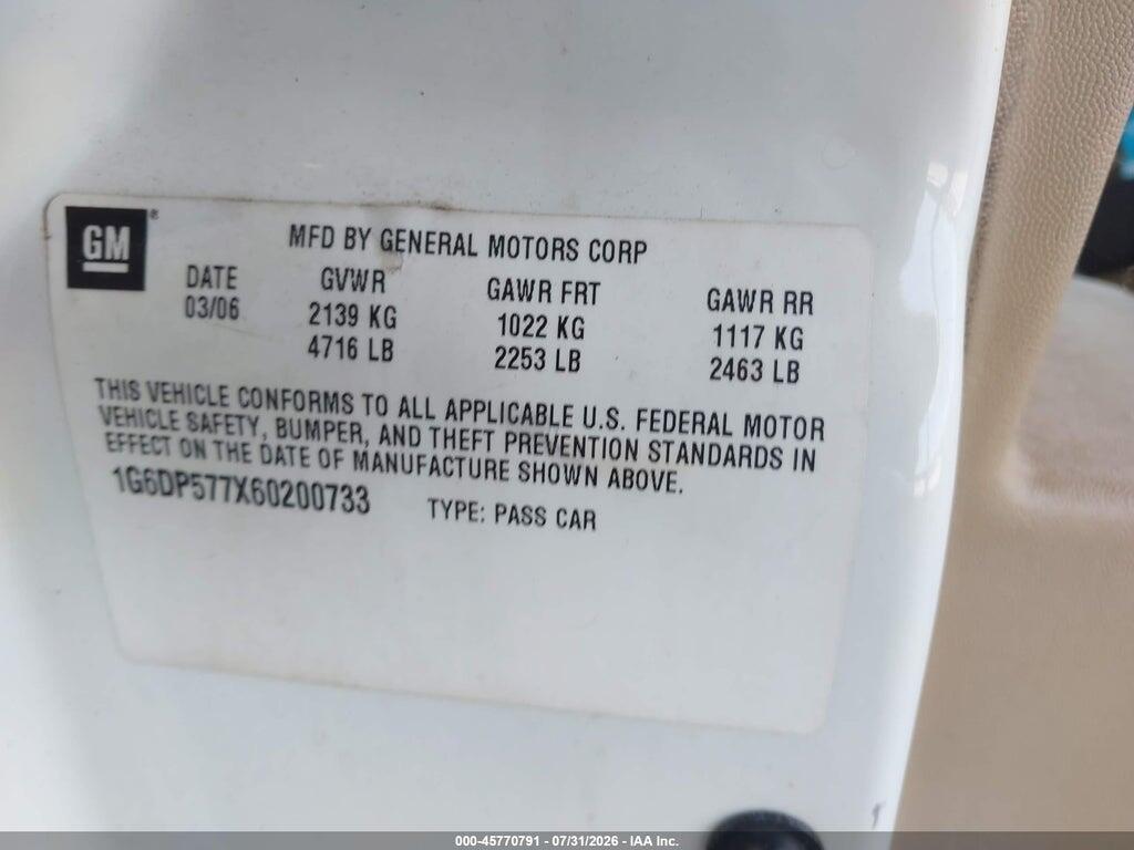 1G6DP577X60200733 2006 CADILLAC CTS photo no. 9