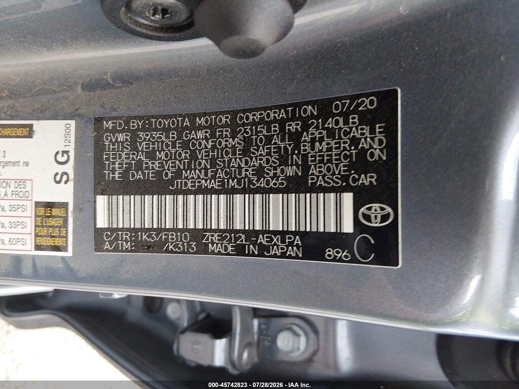 JTDEPMAE1MJ134065 2021 TOYOTA COROLLA photo no. 9
