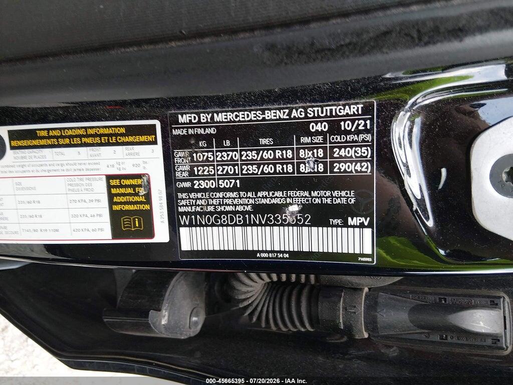 W1N0G8DB1NV335552 2022 MERCEDES-BENZ GLC 300 photo no. 9