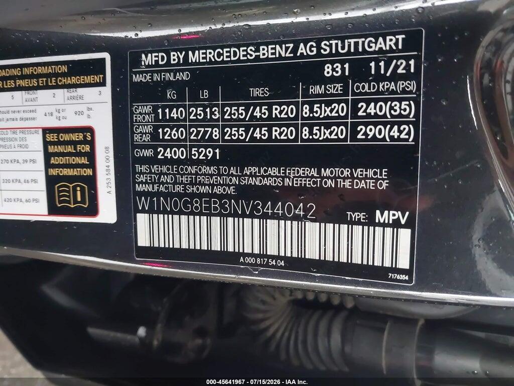 W1N0G8EB3NV344042 2022 MERCEDES-BENZ GLC 300 photo no. 9