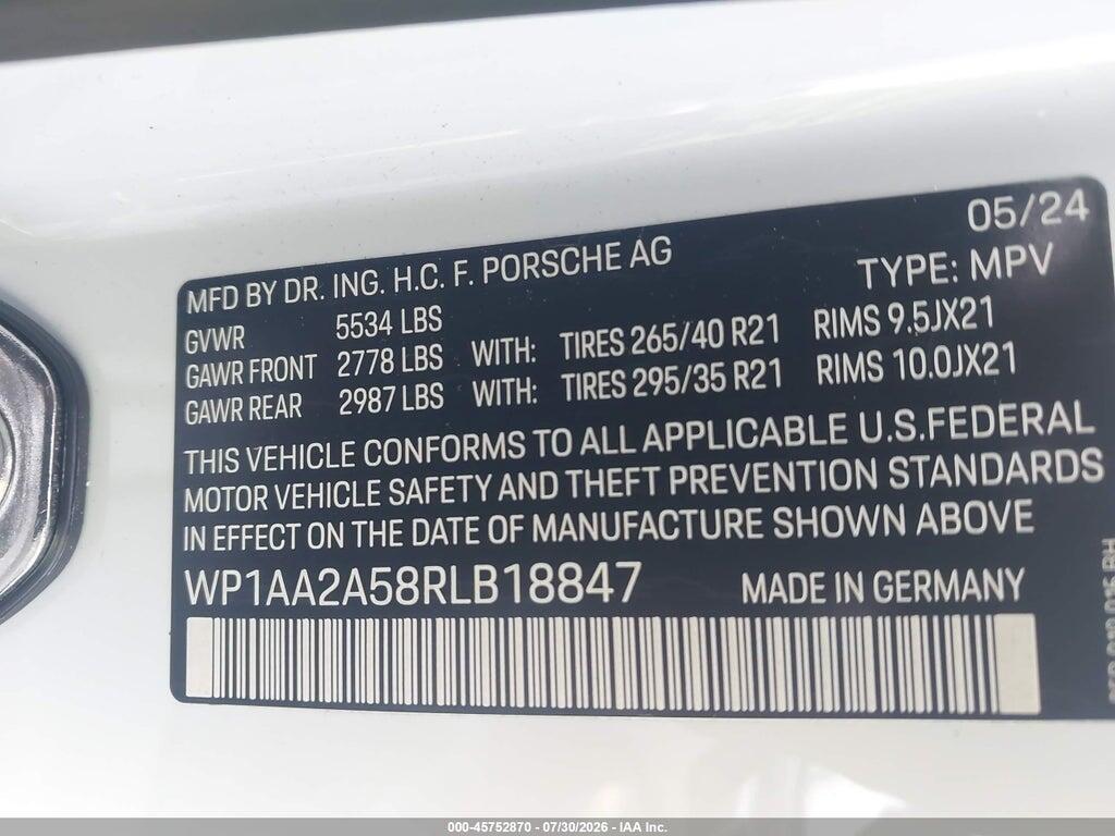 WP1AA2A58RLB18847 2024 PORSCHE MACAN photo no. 9
