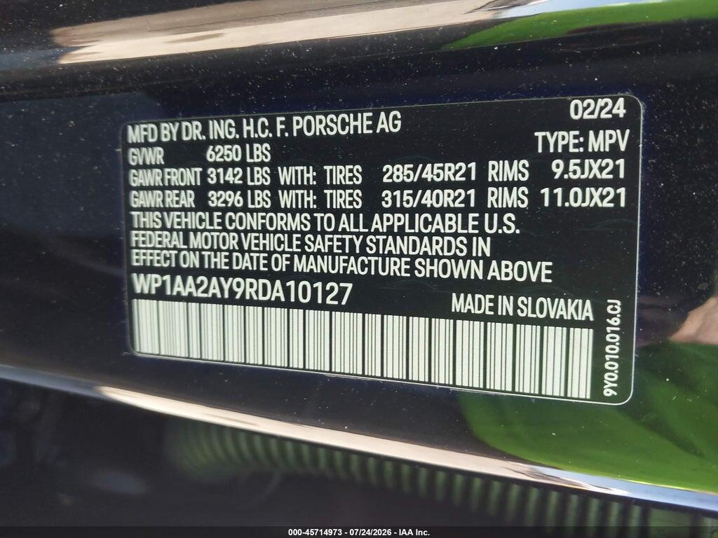 WP1AA2AY9RDA10127 2024 PORSCHE CAYENNE photo no. 9