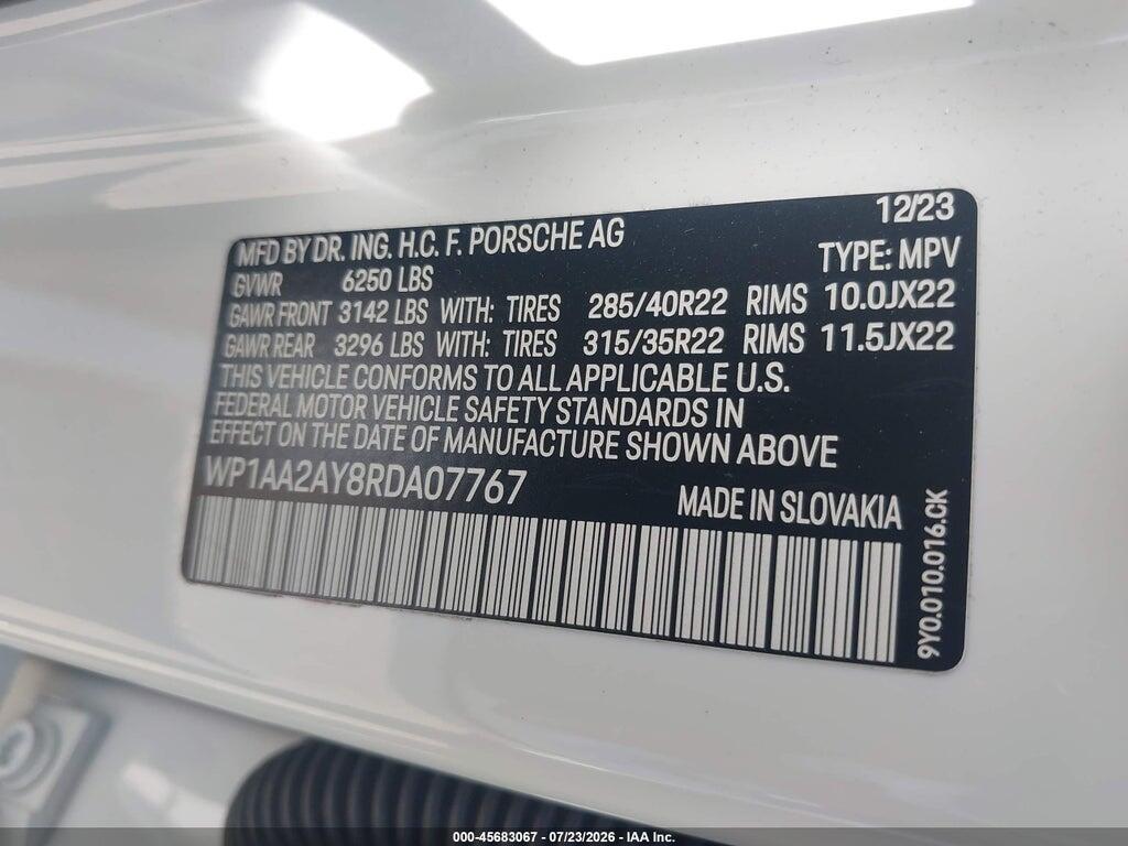 WP1AA2AY8RDA07767 2024 PORSCHE CAYENNE photo no. 9