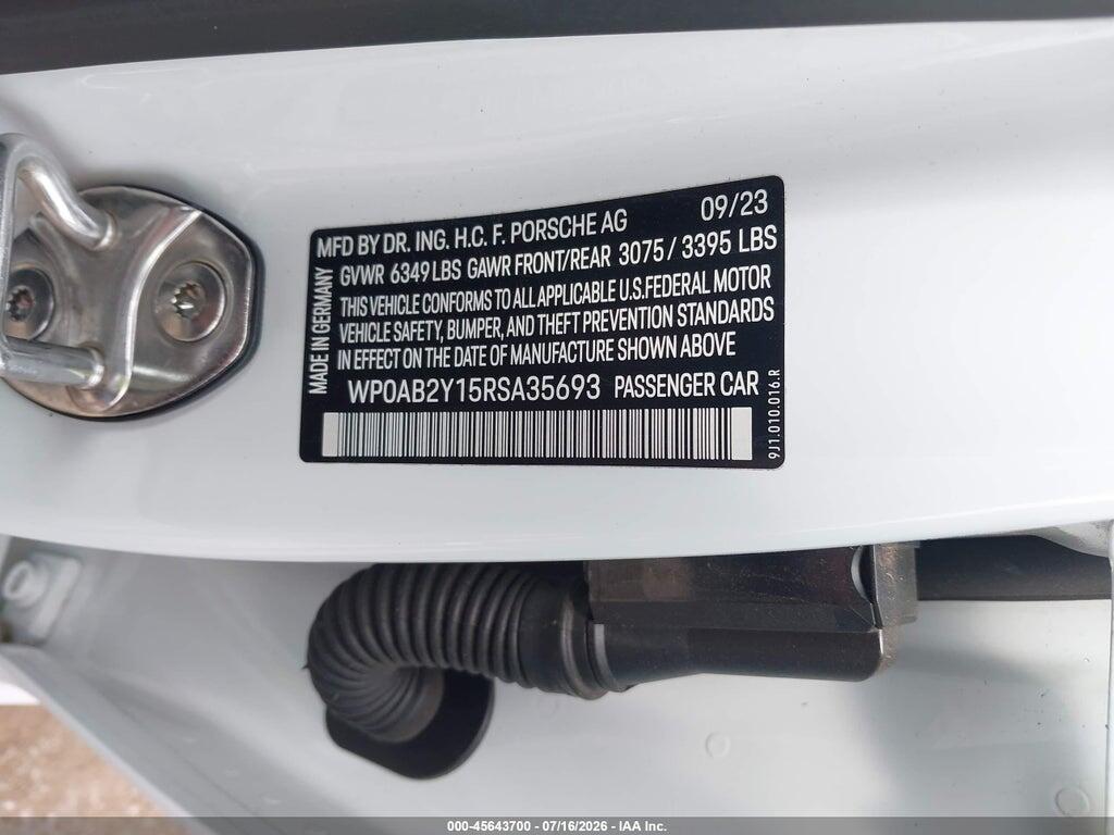 WP0AB2Y15RSA35693 2024 PORSCHE TAYCAN photo no. 9