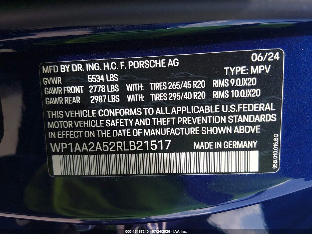 WP1AA2A52RLB21517 2024 PORSCHE MACAN photo no. 9