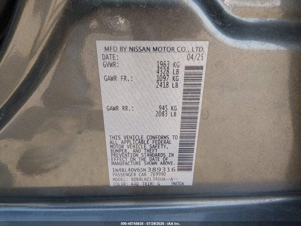1N4BL4DV6SN389316 2025 NISSAN ALTIMA photo no. 9