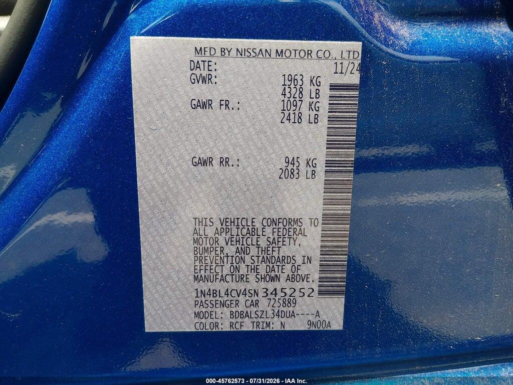 1N4BL4CV4SN345252 2025 NISSAN ALTIMA photo no. 9