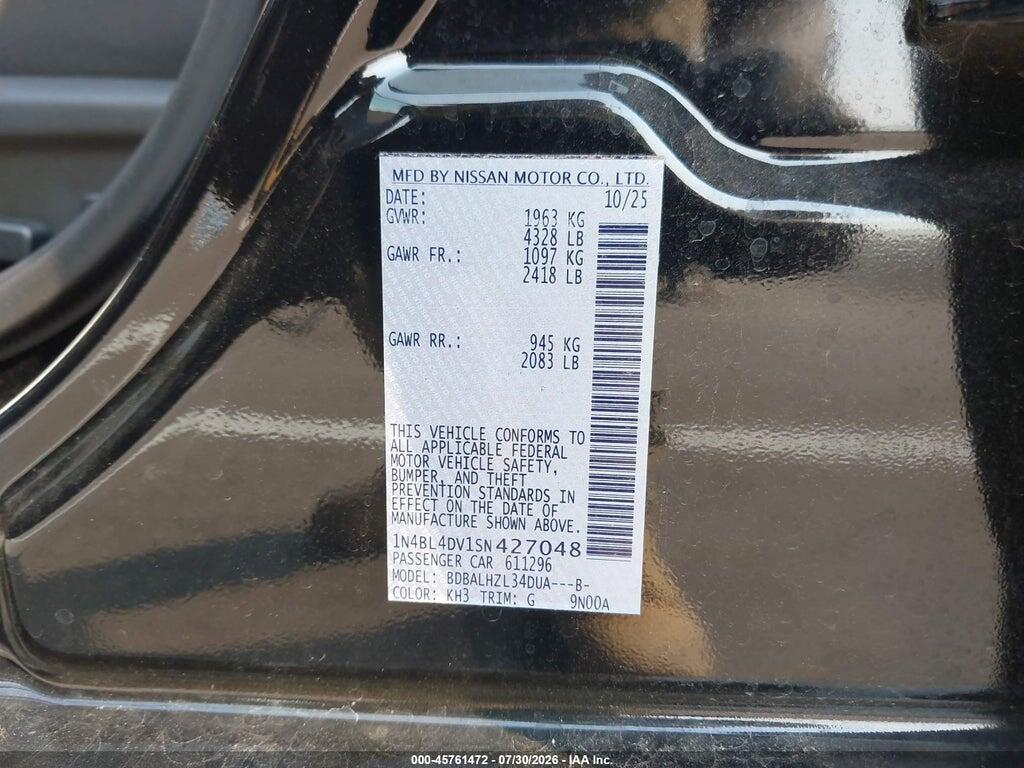 1N4BL4DV1SN427048 2025 NISSAN ALTIMA photo no. 9