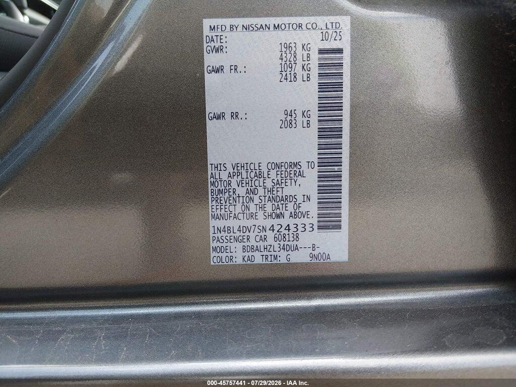 1N4BL4DV7SN424333 2025 NISSAN ALTIMA photo no. 9