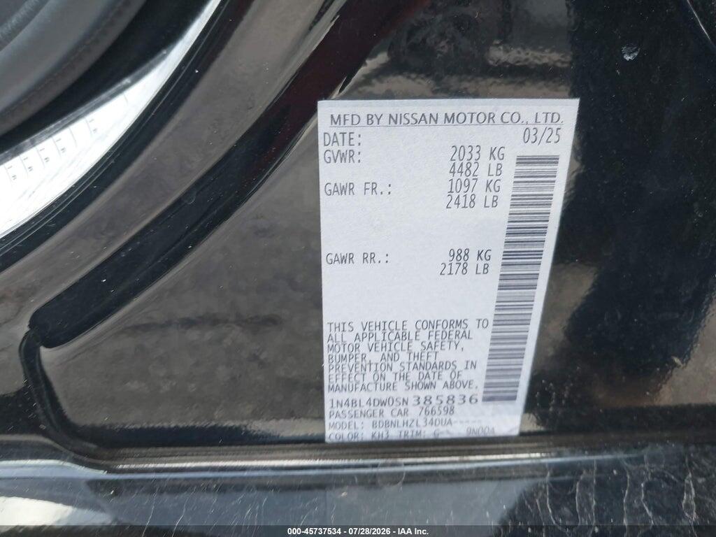 1N4BL4DW0SN385836 2025 NISSAN ALTIMA photo no. 9