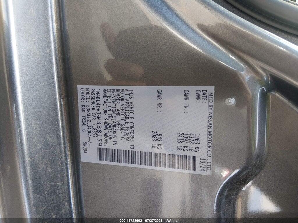1N4BL4DV3SN338159 2025 NISSAN ALTIMA photo no. 9