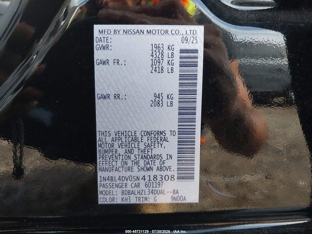 1N4BL4DV0SN418308 2025 NISSAN ALTIMA photo no. 9