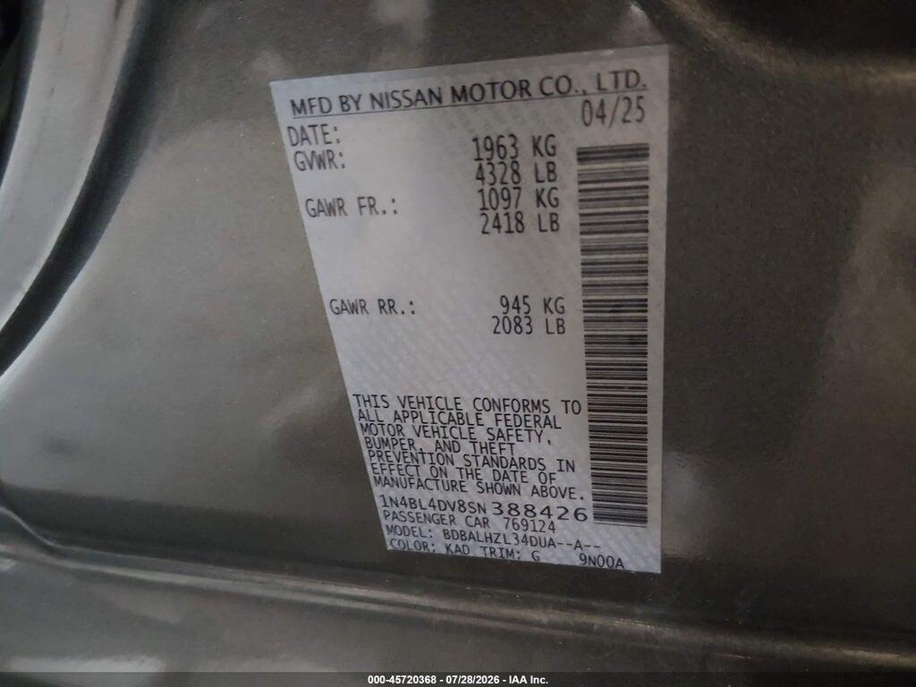 1N4BL4DV8SN388426 2025 NISSAN ALTIMA photo no. 9