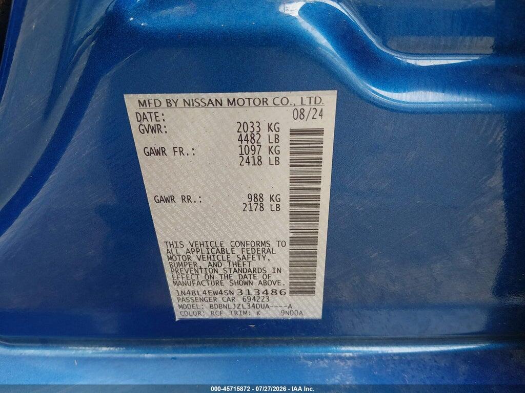 1N4BL4EW4SN313486 2025 NISSAN ALTIMA photo no. 9