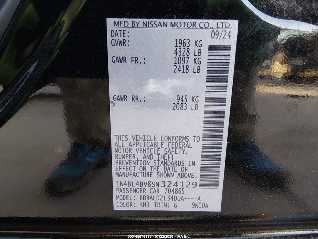 1N4BL4BV8SN324129 2025 NISSAN ALTIMA photo no. 9