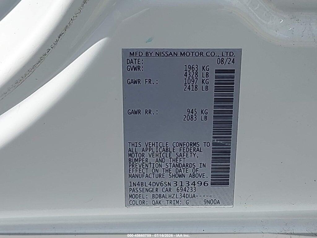 1N4BL4DV6SN313496 2025 NISSAN ALTIMA photo no. 9