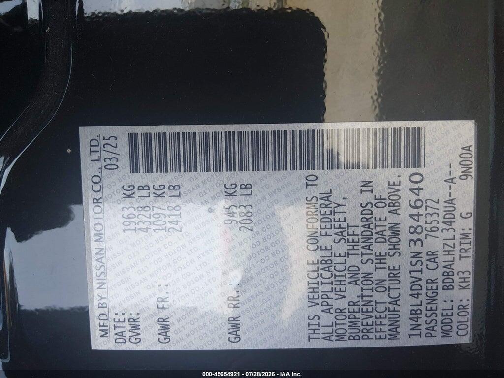 1N4BL4DV1SN384640 2025 NISSAN ALTIMA photo no. 9
