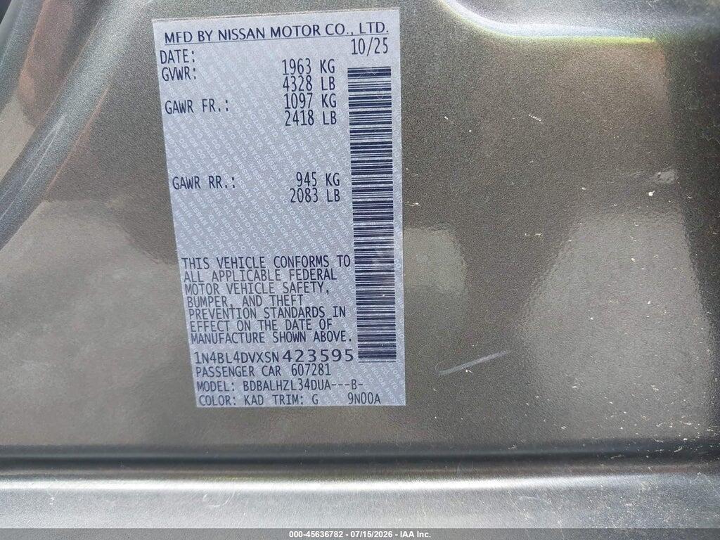 1N4BL4DVXSN423595 2025 NISSAN ALTIMA photo no. 9