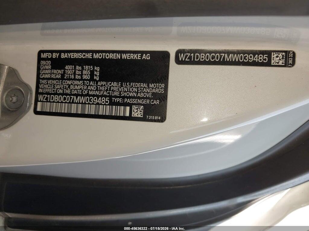 WZ1DB0C07MW039485 2021 TOYOTA GR SUPRA photo no. 9