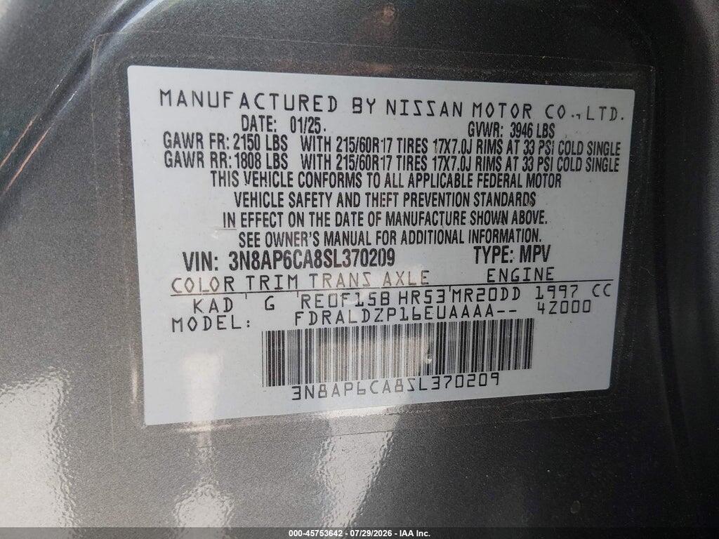 3N8AP6CA8SL370209 2025 NISSAN KICKS photo no. 9