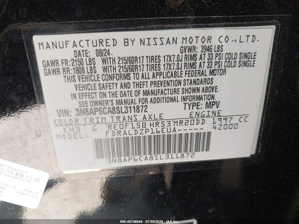 3N8AP6CA8SL311872 2025 NISSAN KICKS photo no. 9