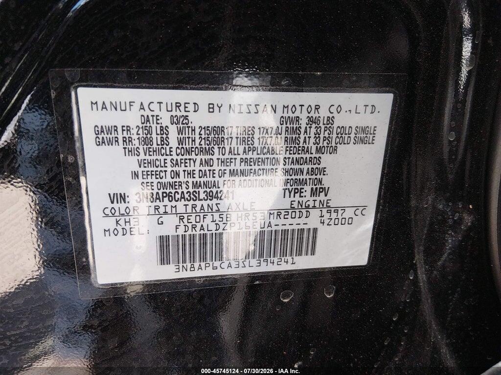 3N8AP6CA3SL394241 2025 NISSAN KICKS photo no. 9