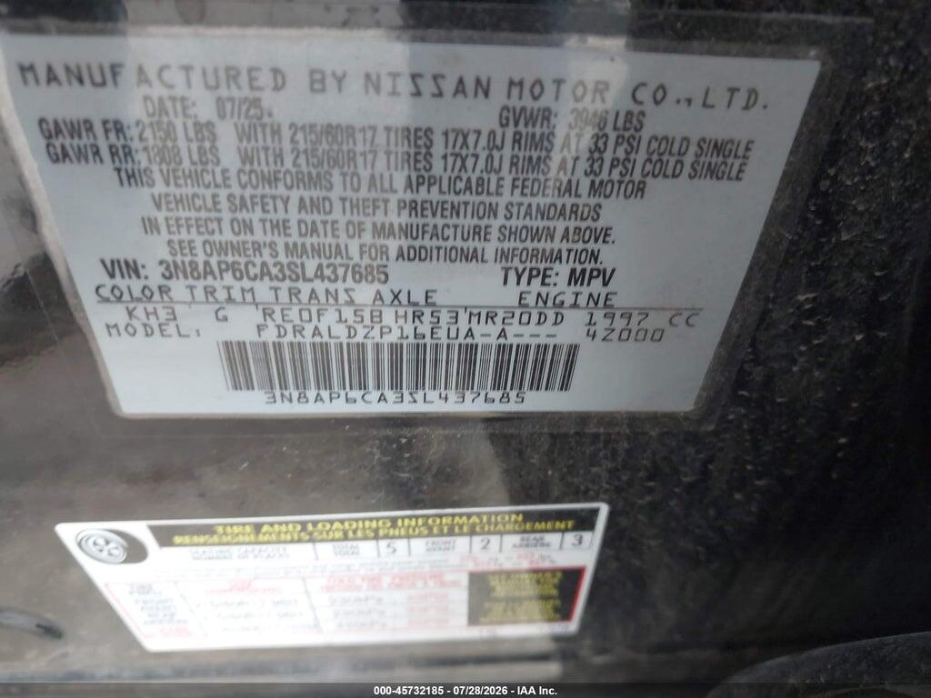 3N8AP6CA3SL437685 2025 NISSAN KICKS photo no. 9