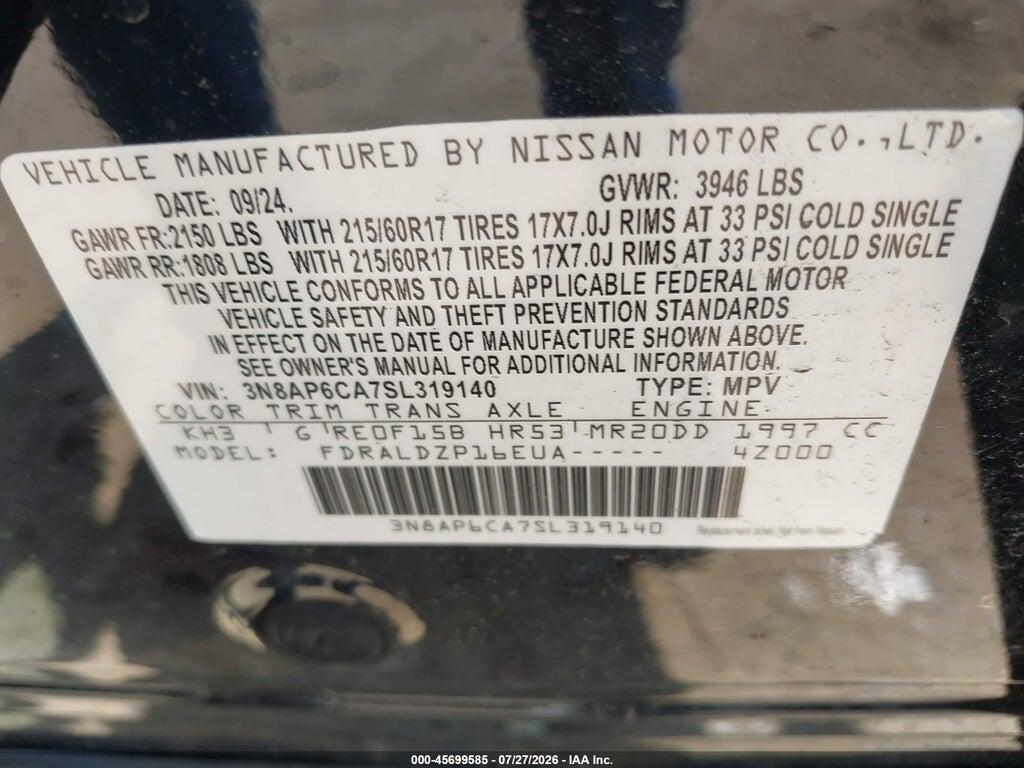 3N8AP6CA7SL319140 2025 NISSAN KICKS photo no. 9