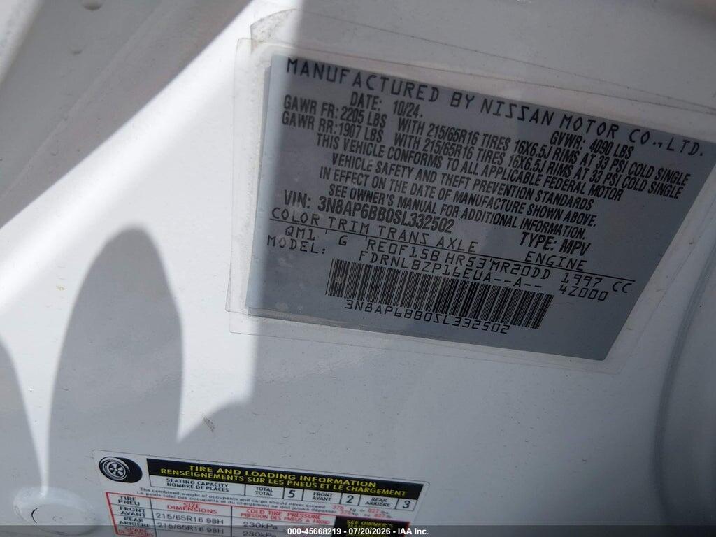 3N8AP6BB0SL332502 2025 NISSAN KICKS photo no. 9
