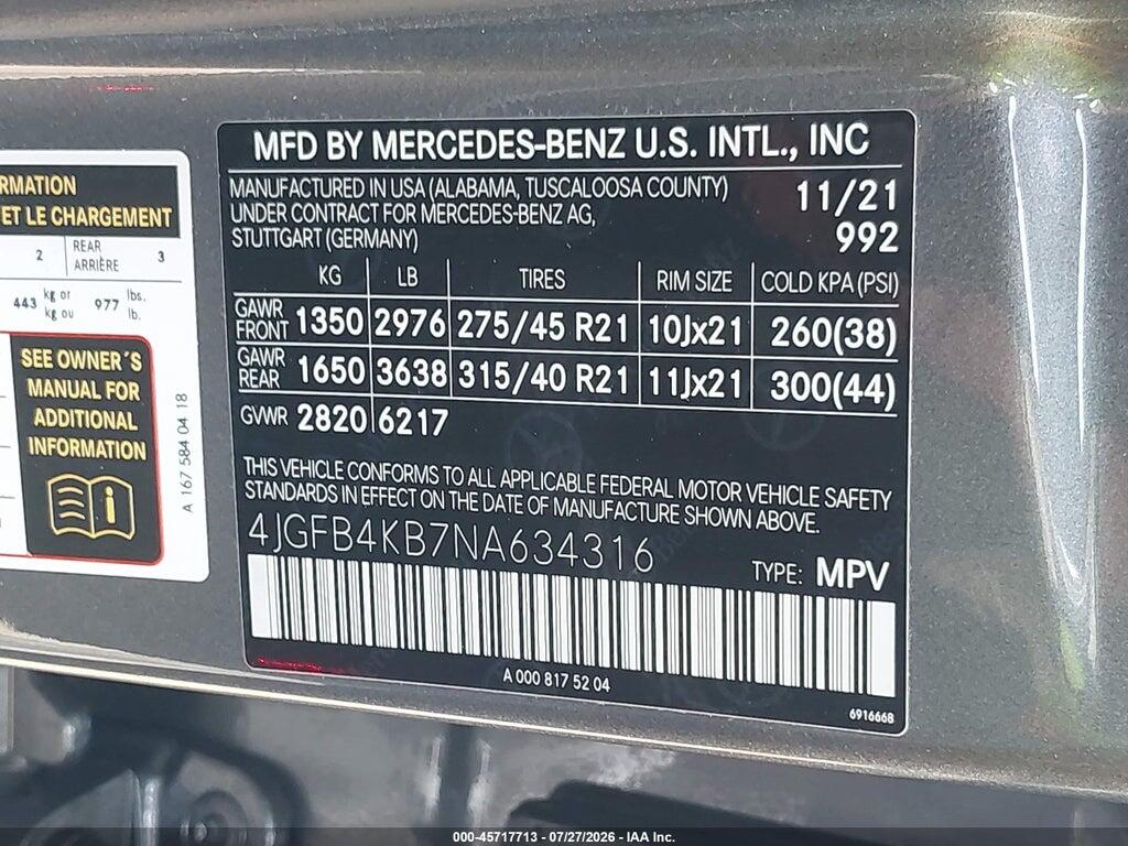 4JGFB4KB7NA634316 2022 MERCEDES-BENZ GLE 350 photo no. 9
