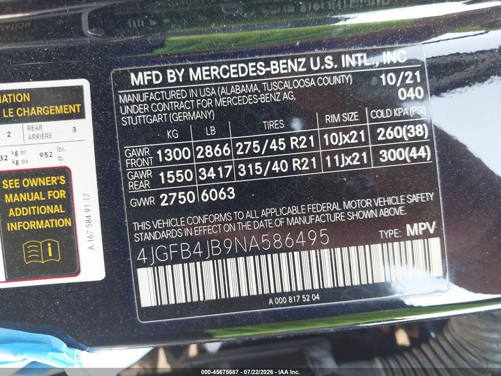 4JGFB4JB9NA586495 2022 MERCEDES-BENZ GLE 350 photo no. 9